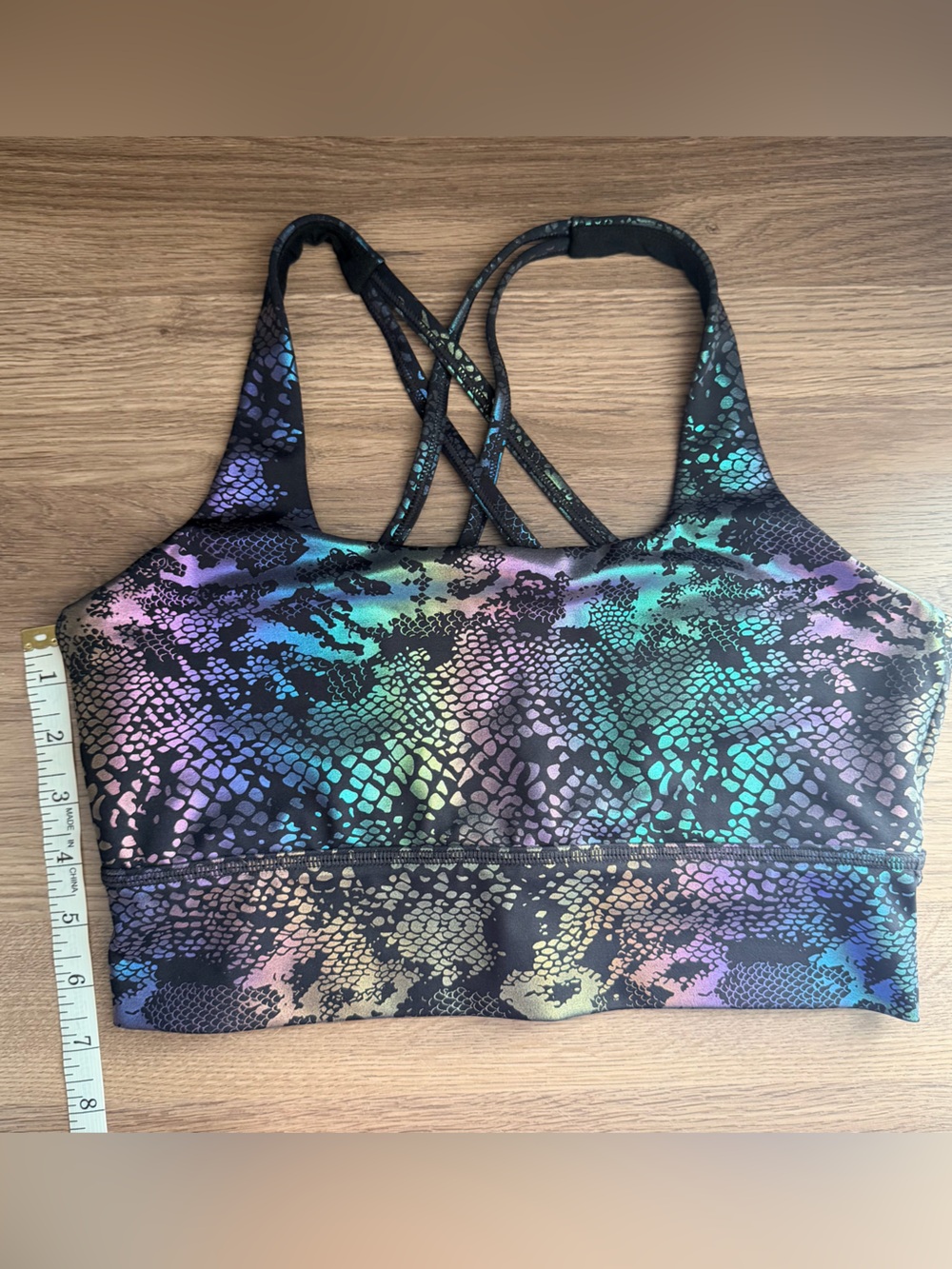 Constantly Varied Gear CVG “Glisten Here” Black Workout Sports Bra, Medium - Picture 6 of 7